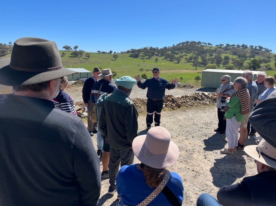 Safety First - GDM’s CEO Justin Haines conducts Safety Induction for Community visitors to the Challenger Mine site.