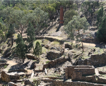 The Adelong Falls Gold Mill Ruins is a state listed heritage industrial site. Situated 1.5 kilometres from Adelong.