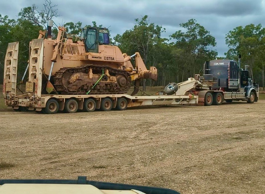 The first of GDM Challenger's open cut mining fleet mobilises, for final assembly on site.